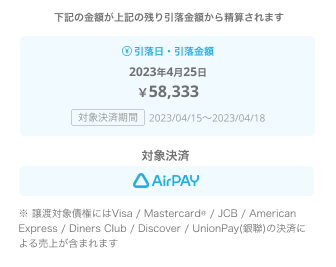 17 Airキャッシュ 申込履歴画面 引落中